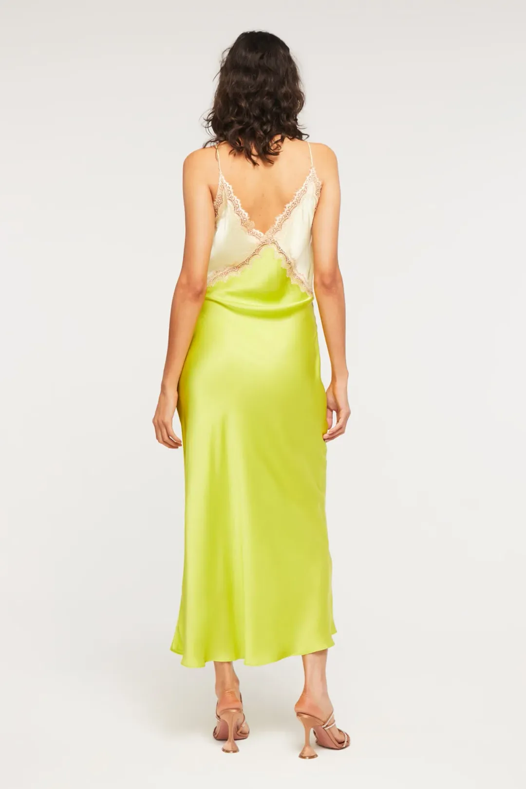 Ginia Sadie Dess Midi Pastel Yellow/Lime Green Size M/AU 10 for rent on The Volte - main image