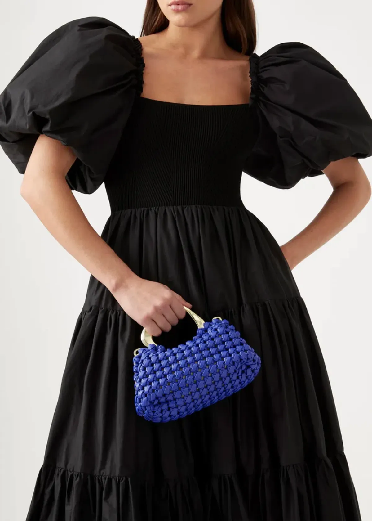 Aje Casa Puff Sleeve Midi Dress Black Size 10 - Image 3