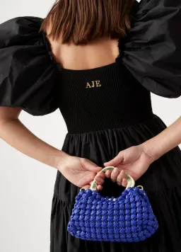 Aje Casa Puff Sleeve Midi Dress Black Size 10 for rent on The Volte - image 4