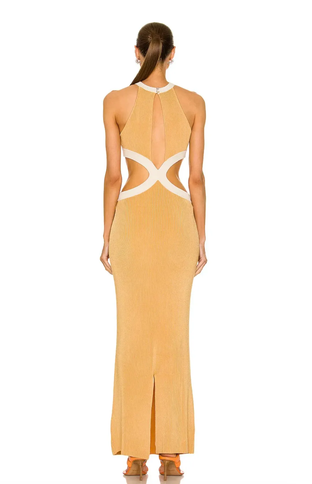 Auteur Studio Bridgit Maxi Dress Cream & Camel Size S/AU 8 for rent on The Volte - main image