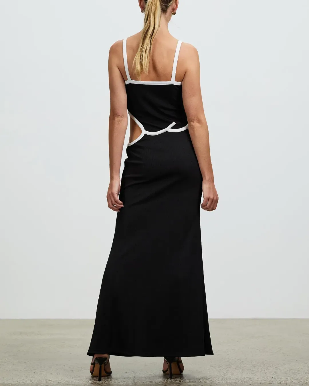 Christopher Esber Wave Bind Split Tank Dress Black Size AU 6 for rent on The Volte - main image