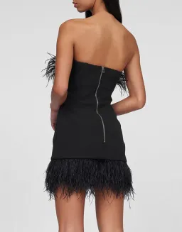 By Johnny Feather Mini Dress Black Size XS / AU 6 for rent on The Volte - image 3