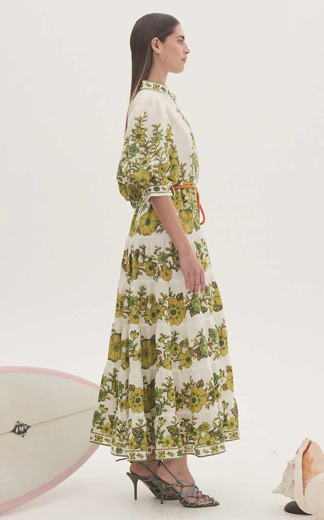 Alemais Wallis Tiered Midi Dress Multi-colored Size AU 14 for rent on The Volte - main image