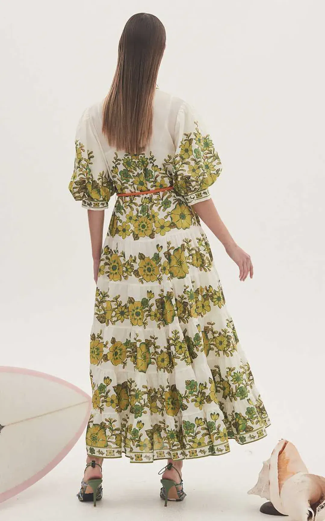 Alemais Wallis Tiered Midi Dress Multi-colored Size AU 14 for rent on The Volte - main image