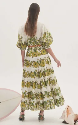 Alemais Wallis Tiered Midi Dress Multi-colored Size AU 14 for rent on The Volte - image 2