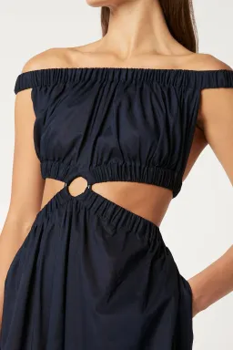 Scanlan Theodore Cotton Voile Ring Cutout Dress Navy Size S / 8 for rent on The Volte - image 2