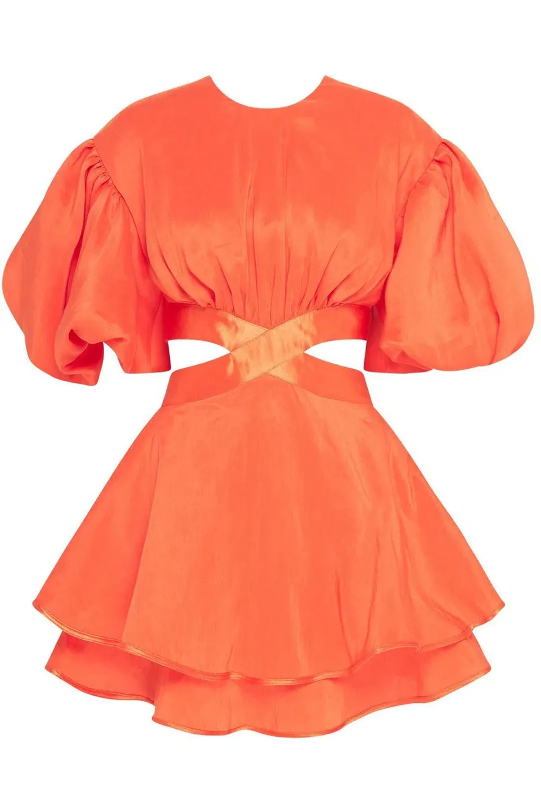 Aje Gracious Cut Out Mini Dress Saffron Size 10 for rent on The Volte - main image