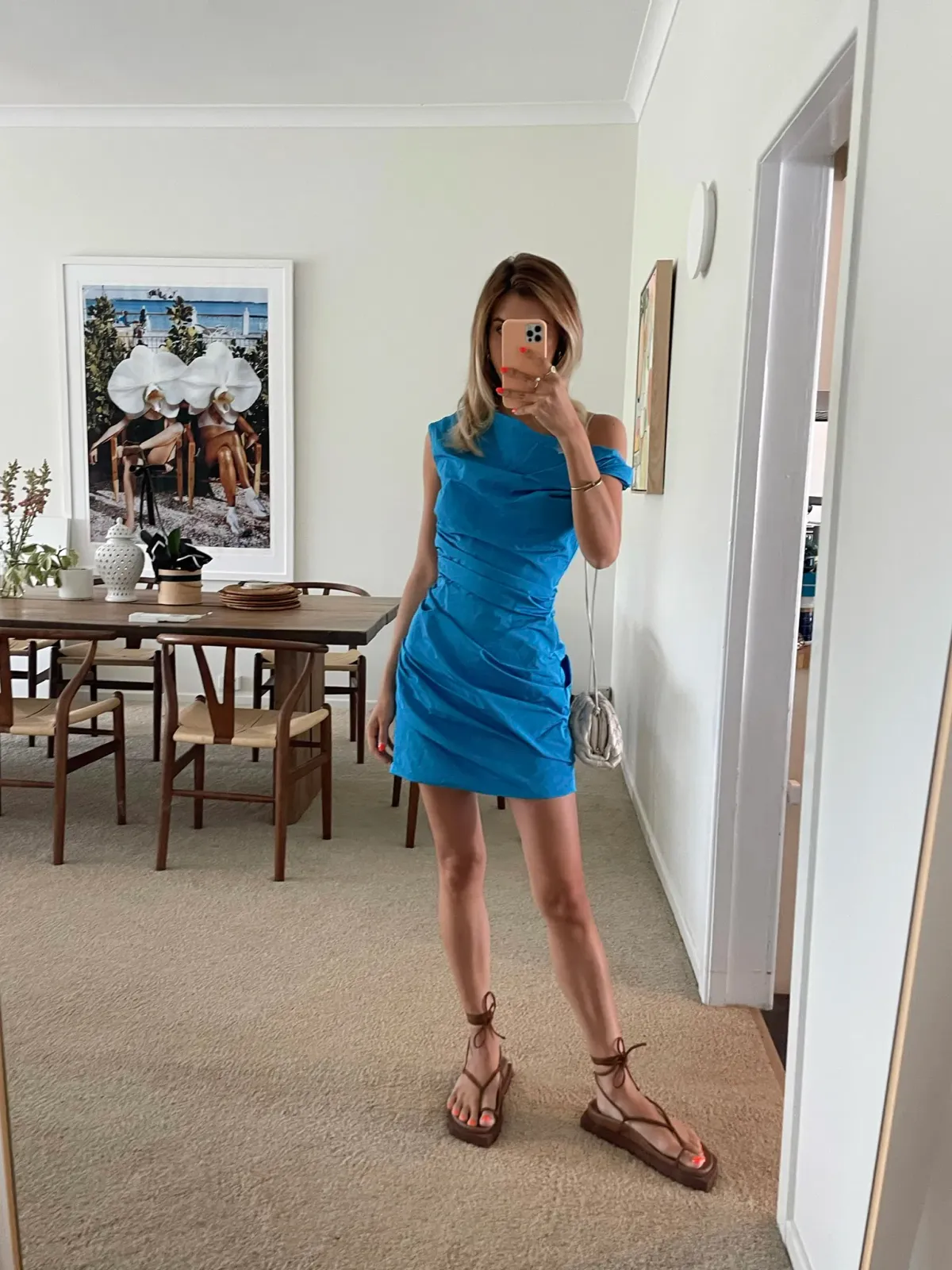 Paris Georgia Remmy Dress Turquoise Size 6 - Image 4