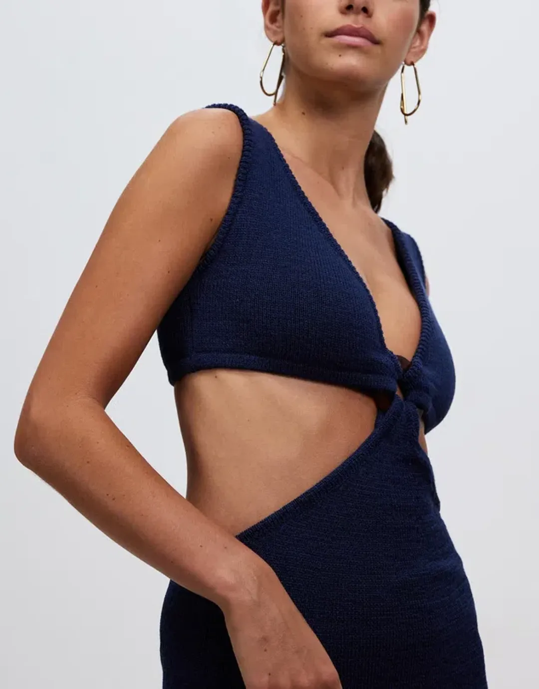 Cult Gaia Bank Cut Out Knit Maxi Dress in Ink Blue Size S / AU 8 for rent on The Volte - main image