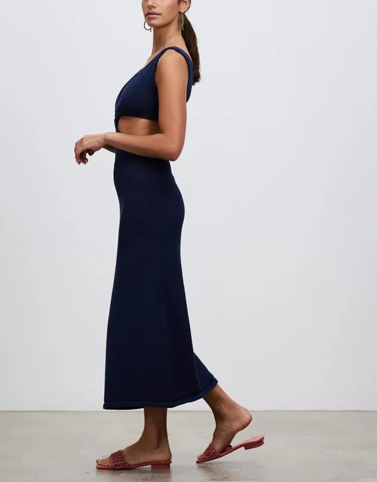 Cult Gaia Bank Cut Out Knit Maxi Dress in Ink Blue Size S / AU 8 - Image 3