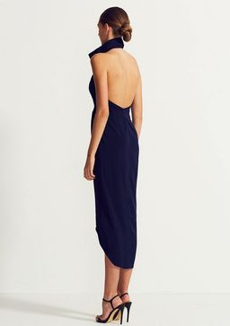 Shona Joy funnel neck backless maxi Navy for rent on The Volte - image 1