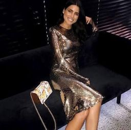 Gold reflections dress for rent on The Volte - image 1