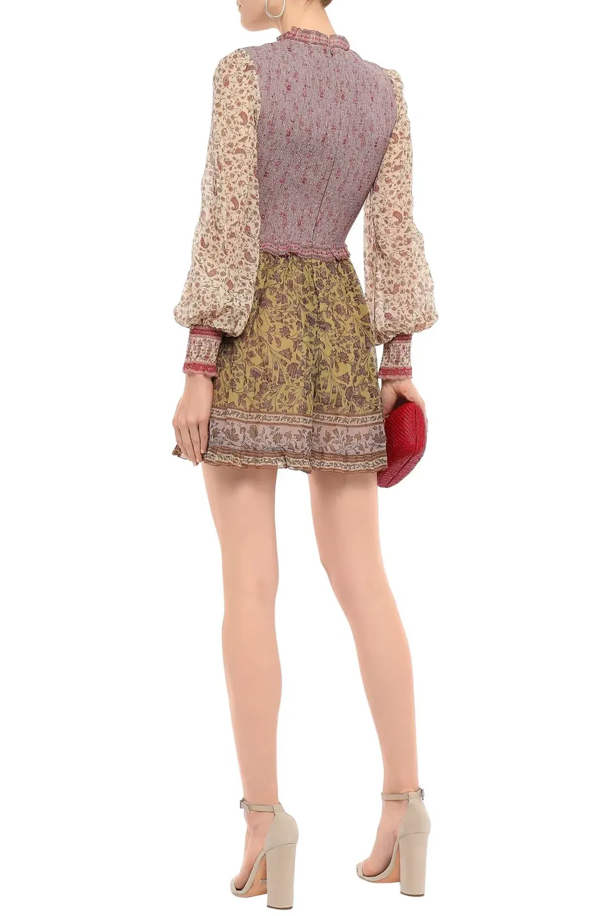 Zimmermann Juniper Shirred Playsuit Cotton and Silk Paisley Floral Size 1/Au 10 - Image 3