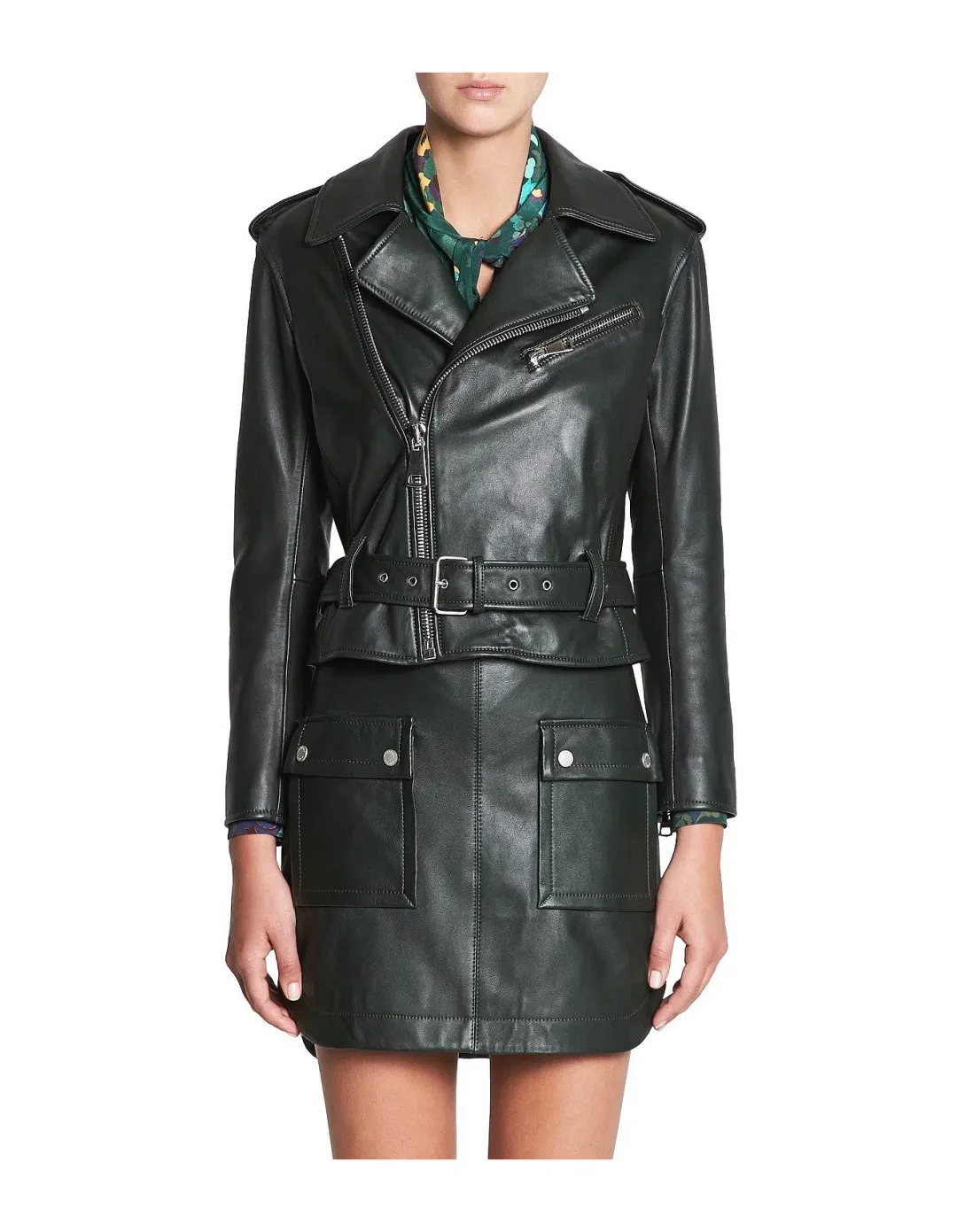 Manning Cartell Open Season Leather Biker Jacket Black Size 12/L for rent on The Volte - main image