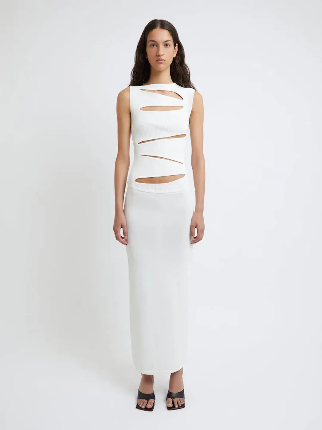 Christopher Esber Slashed Knit Dress Ivory Size XXS / AU 4 for rent on The Volte - main image