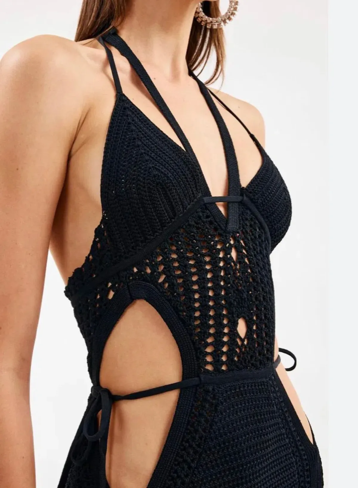 Dion Lee Crochet Tie Butterfly Dress Black Size 10 - Image 2