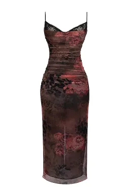 House of CB Nalini Printed Floral and Leopard Print Midi Dress Print Size S/Au 8 for rent on The Volte - image 6