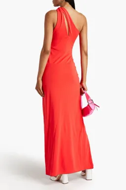 Nicholas Kinley One-Shoulder Twisted Stretch-Jersey Gown Orange Size 8 for rent on The Volte - image 2