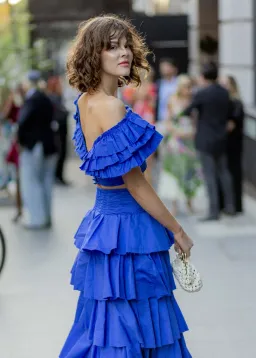 Aje Rhythmic Frill Bodice & Eleni Maxi Skirt Set Marine Blue Size 12 / L for rent on The Volte - image 6