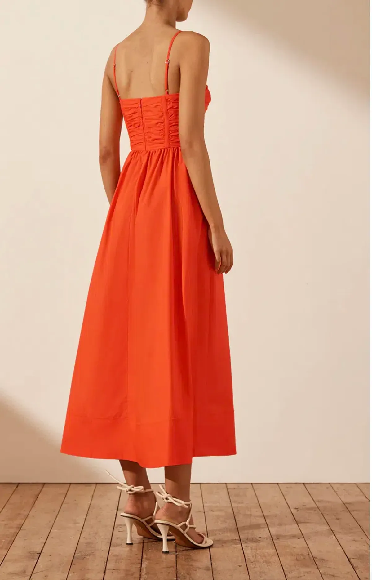 Shona Joy Kohala Ruched Panel Midi Dress in Hibiscus Size 8 - Image 4