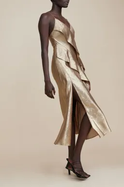 Acler Queensbridge Midi Dress Gold Size 14 for rent on The Volte - image 5