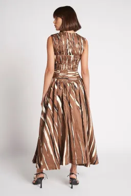 Aje Gabrielle Midi Dress Brown Size 6 / XS for rent on The Volte - image 3
