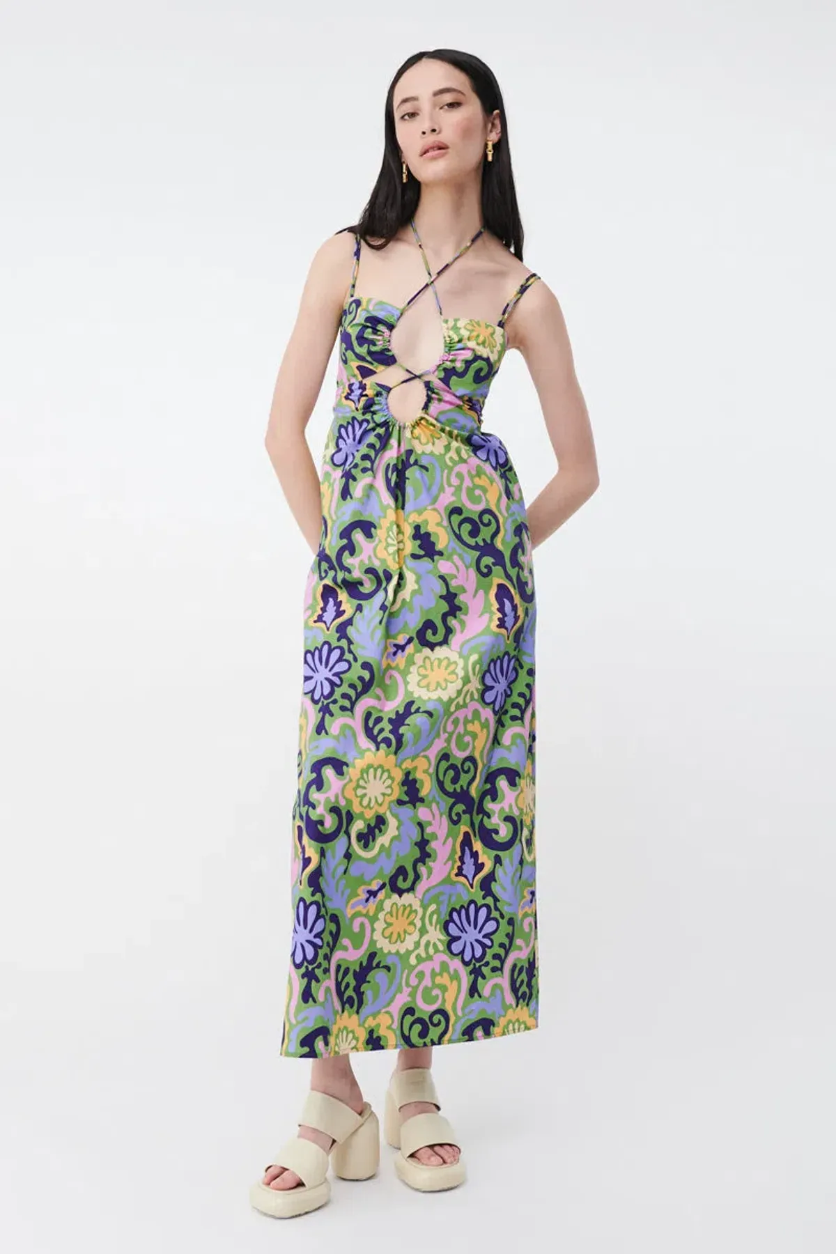 Suboo Print Henri Strappy Cutout Maxi Dress Multi-colored Size M / AU 10 - Image 1
