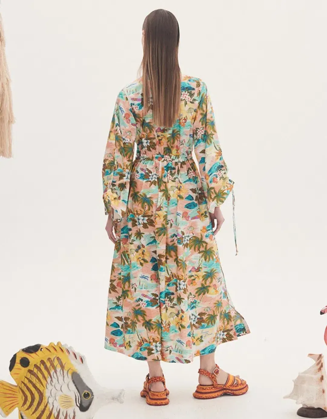 Alemais Mermaid Point Midi Dress Multi-colored Size AU 10 for rent on The Volte - main image