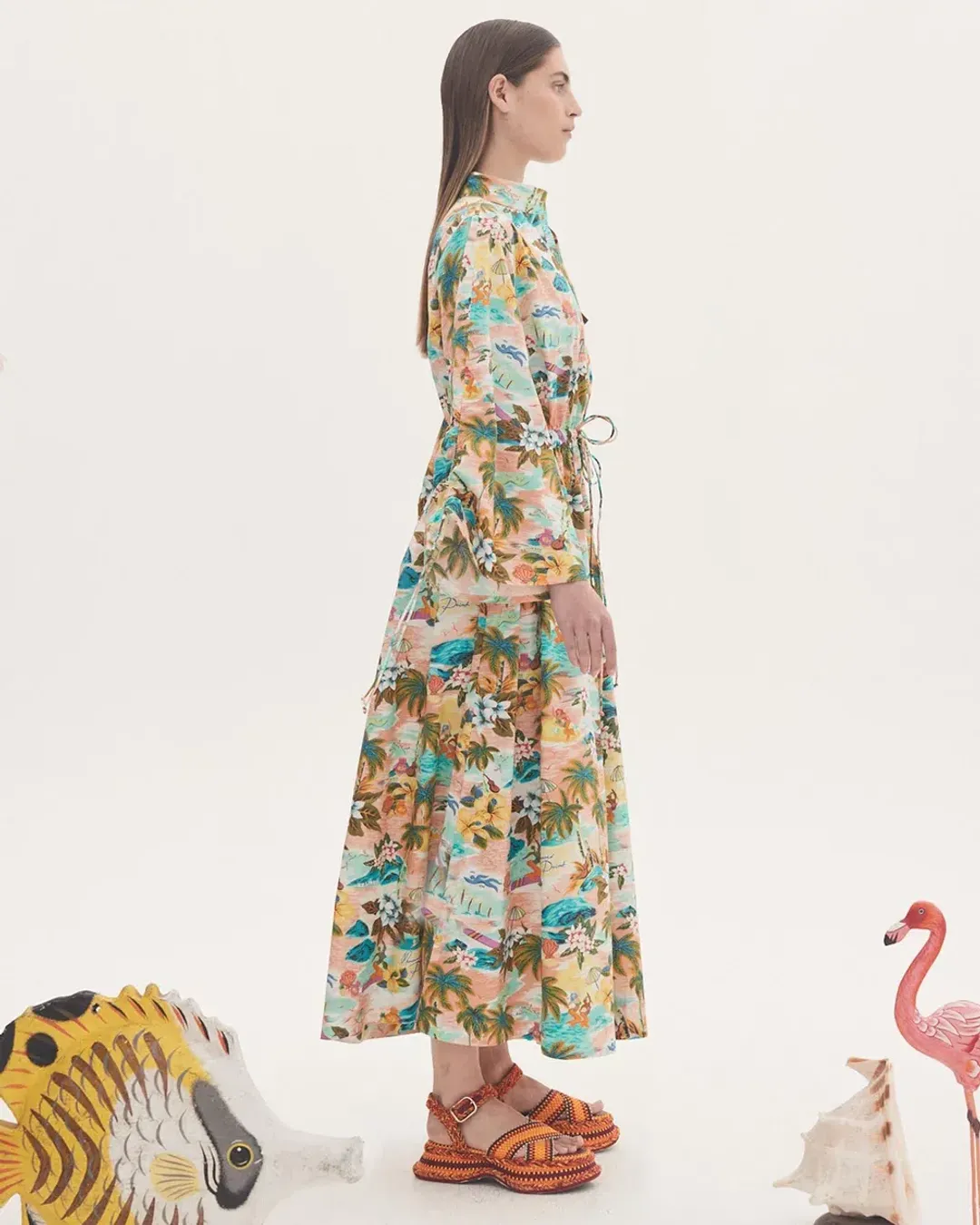 Alemais Mermaid Point Midi Dress Multi-colored Size AU 10 for rent on The Volte - main image