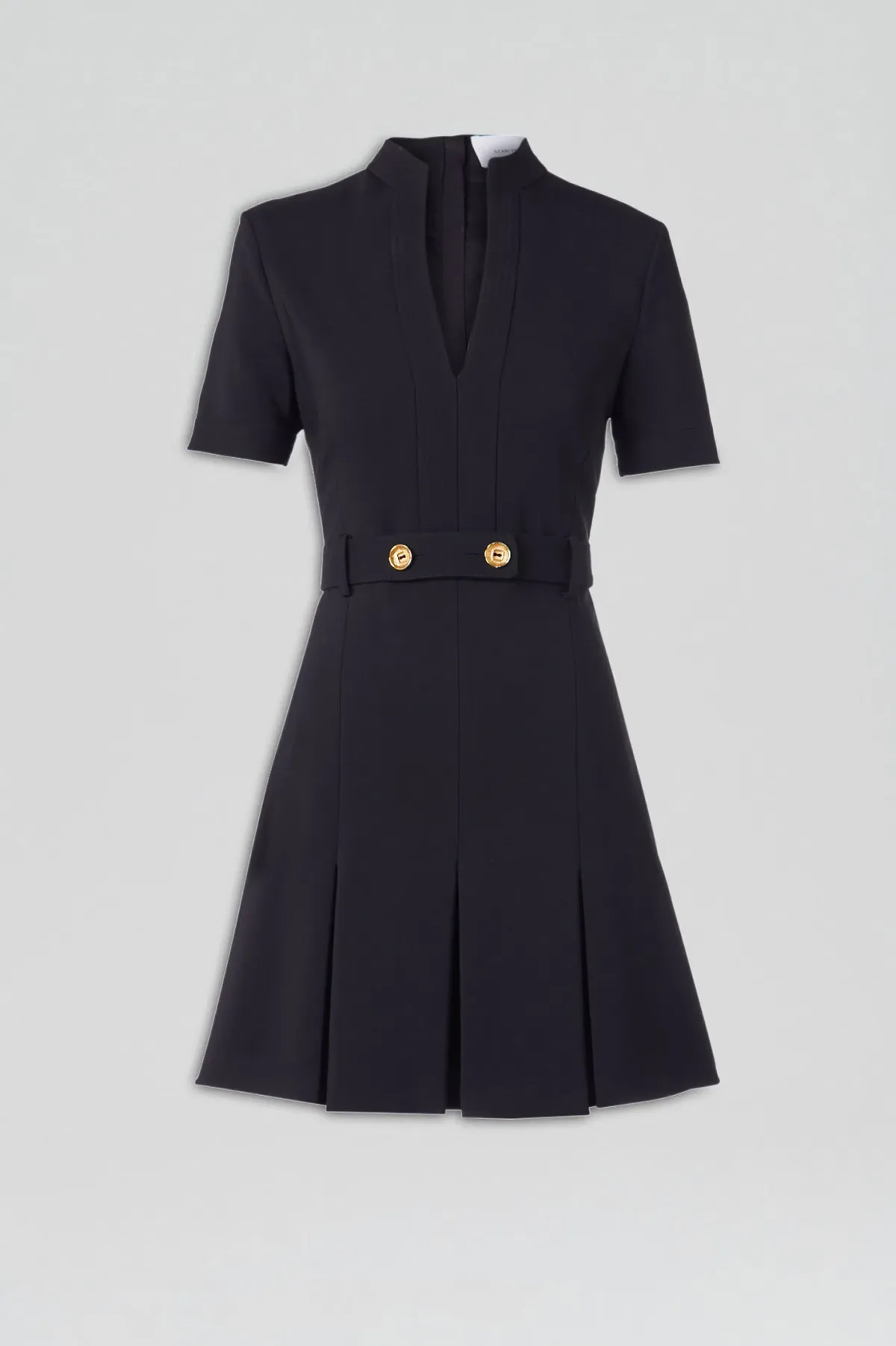 Scanlan Theodore Tailored Pleat Dress Navy Size AU 8 - Image 4