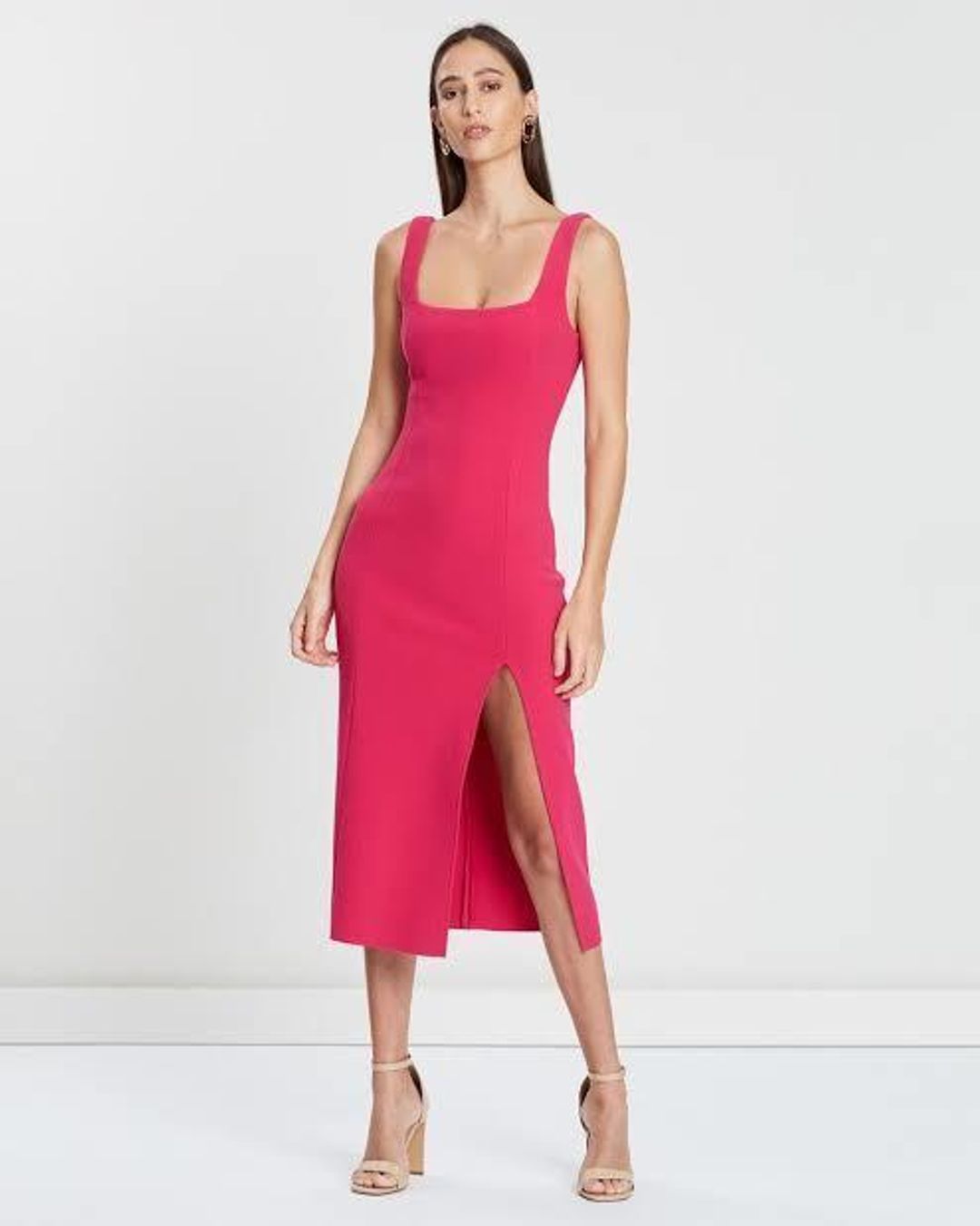 Bec & Bridge Hibiscus Islands Midi Flamingo Pink for rent on The Volte - main image