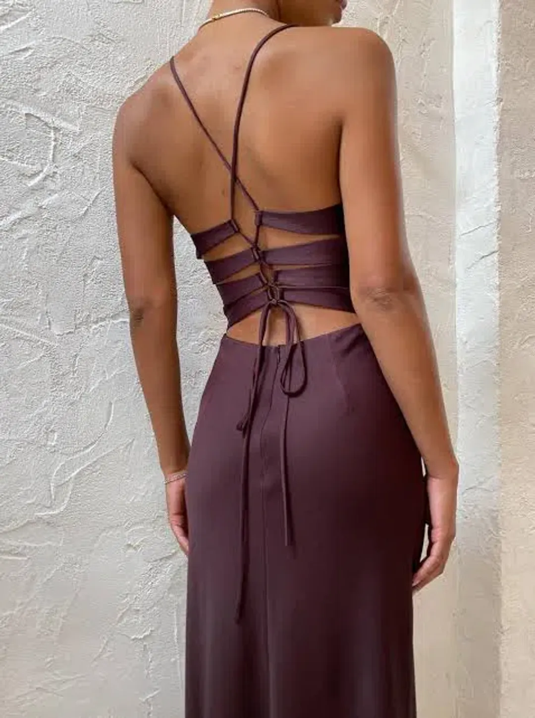 Manning Cartell Time To Shine Slip Dress In Truffle Brown Size AU 6 for rent on The Volte - main image