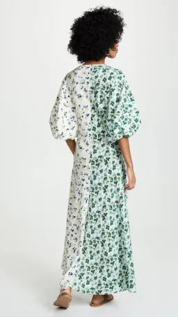 Lee Mathews Eloise Silk Contrast Maxi Dress Clover Multi Size AU 8 for rent on The Volte - image 2