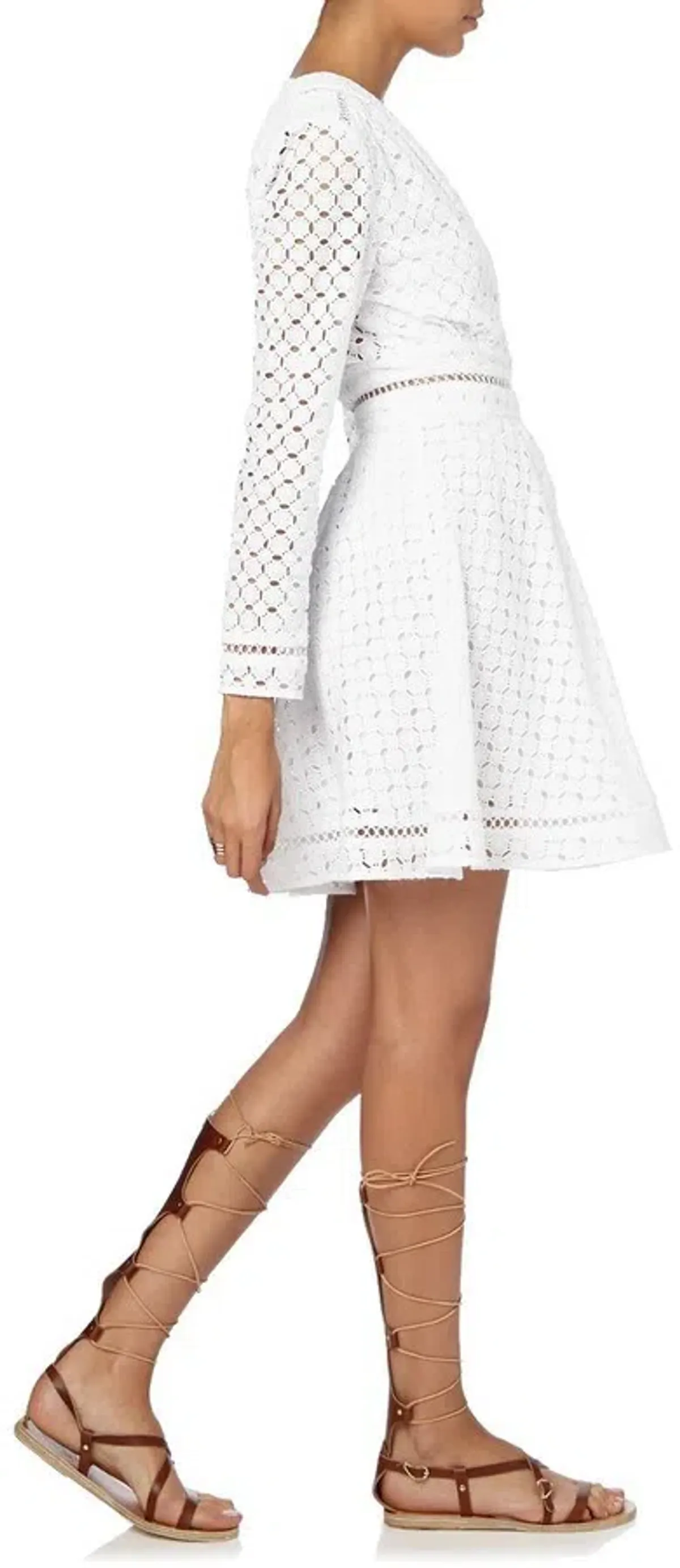 Zimmermann Ryker Lace Broderie Mini Dress White Size 0 / AU 8 - Image 2