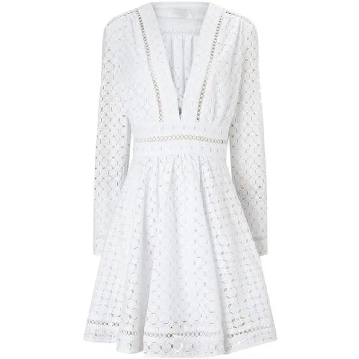Zimmermann Ryker Lace Broderie Mini Dress White Size 0 / AU 8 - Image 6