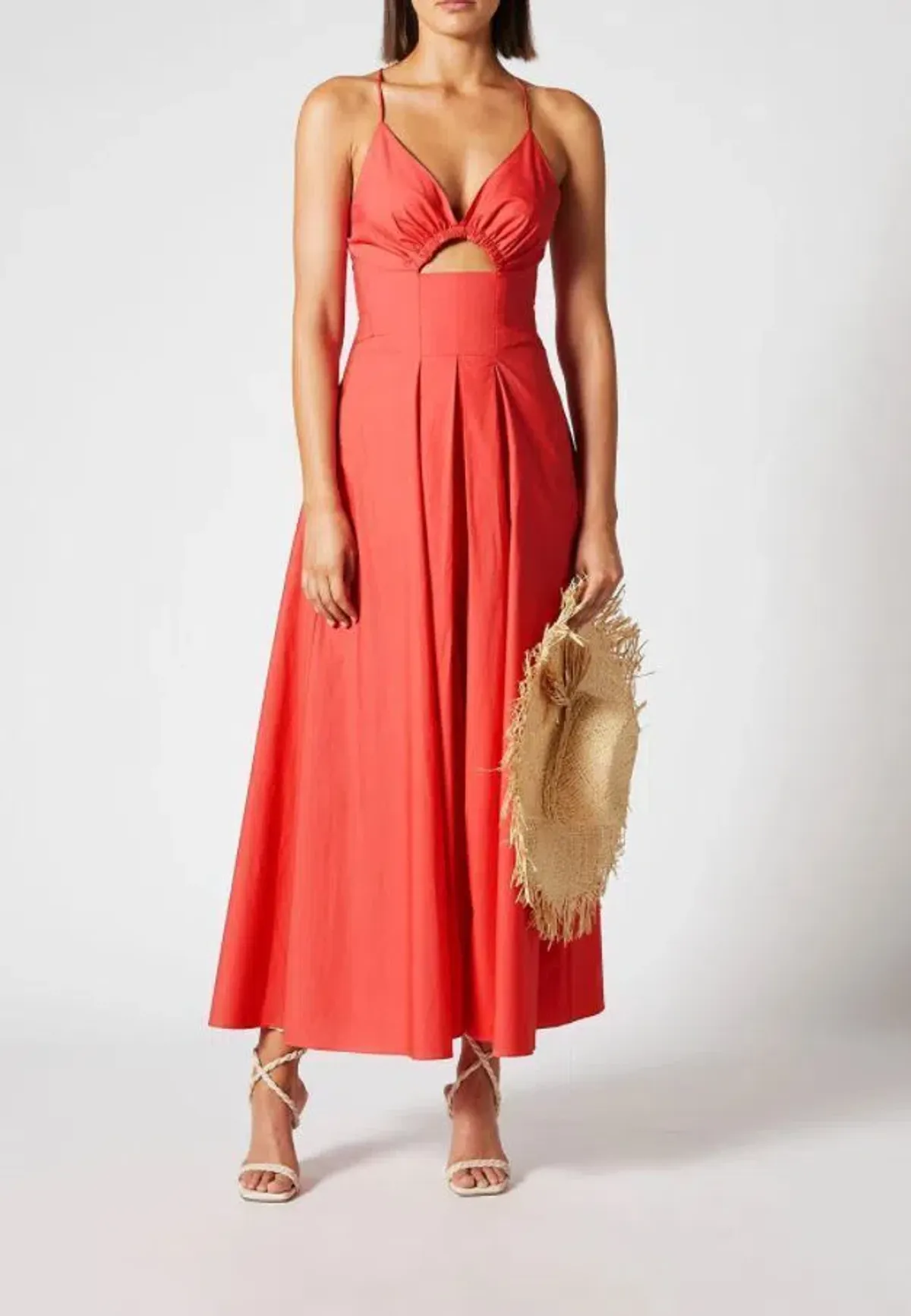 Scanlan Theodore Cotton Strappy Dress Peach Size 6 - Image 1