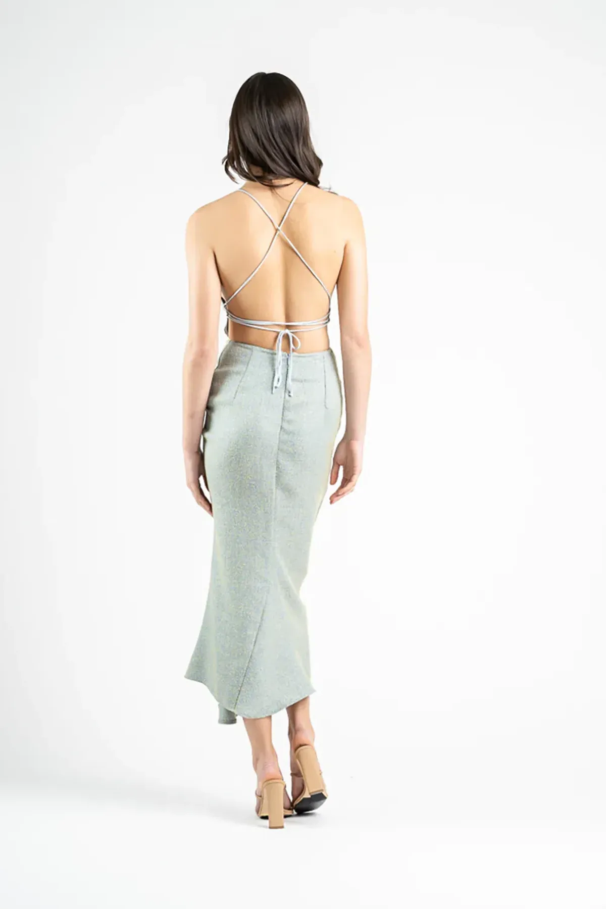 One Fell Swoop Blaze Midi Dress in Love in a Mist Size 8 - Image 3