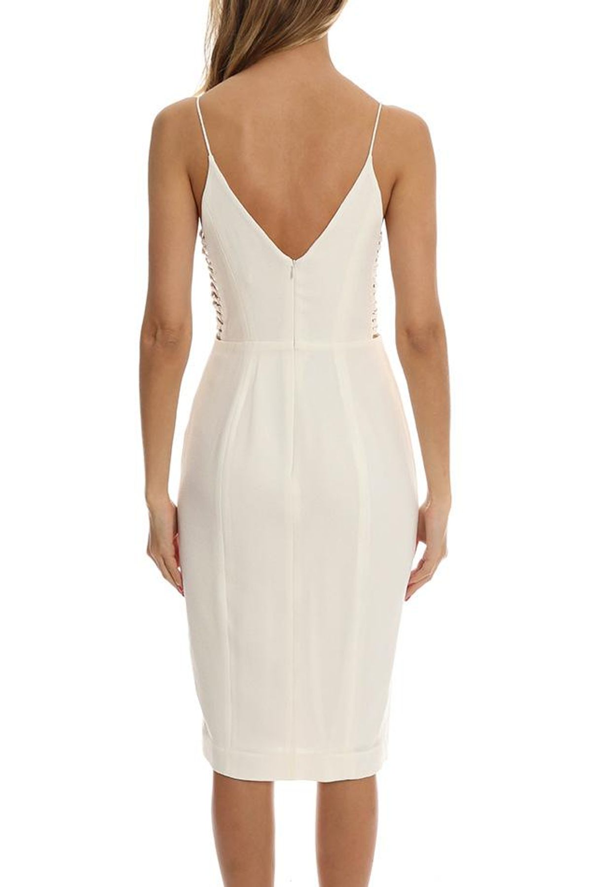 Zimmermann Crepe Harness Midi Dress White Size 8 - Image 3