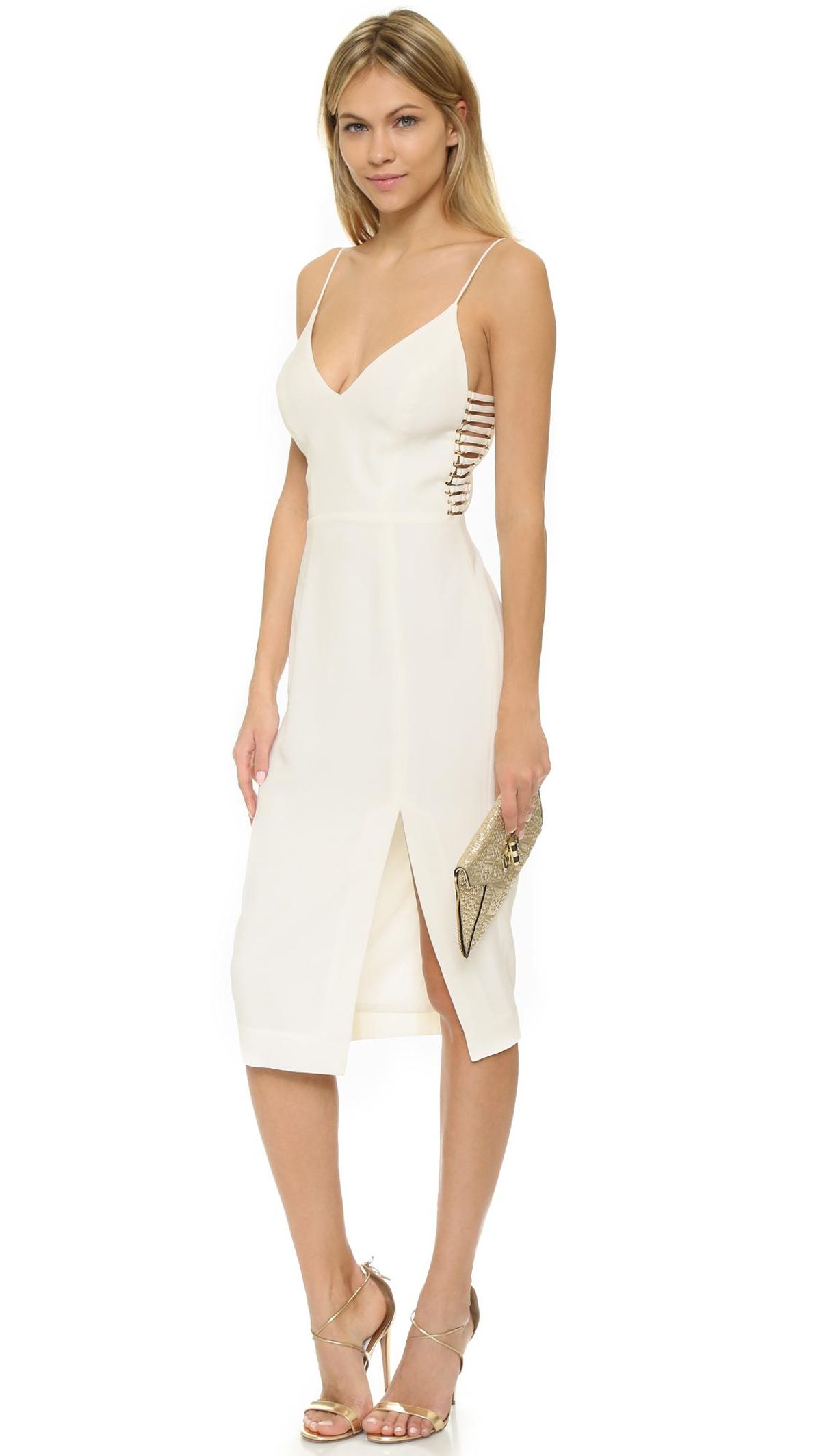 Zimmermann Crepe Harness Midi Dress White Size 8 - Image 4