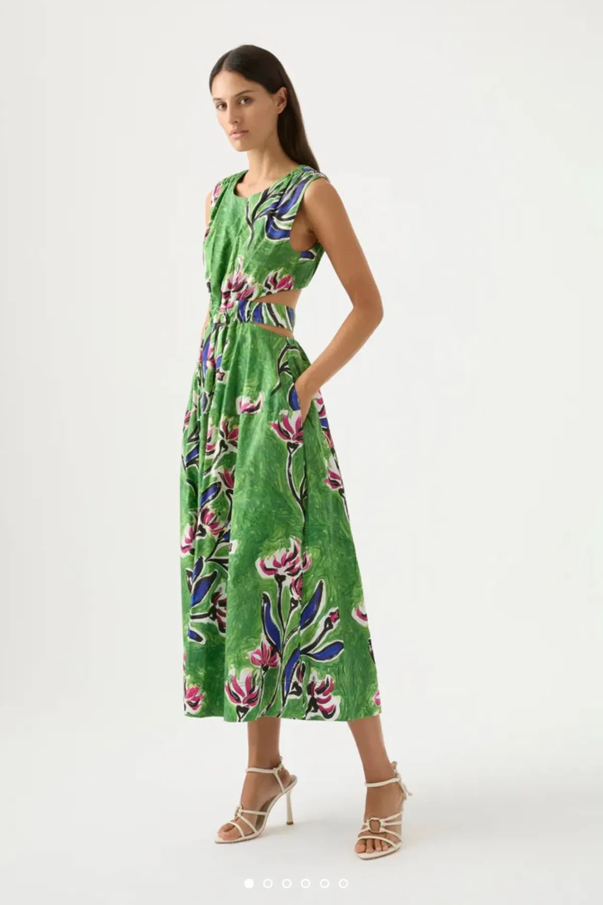 Aje Zorina Tie Midi Dress Floral Size 6 / XS - Image 1