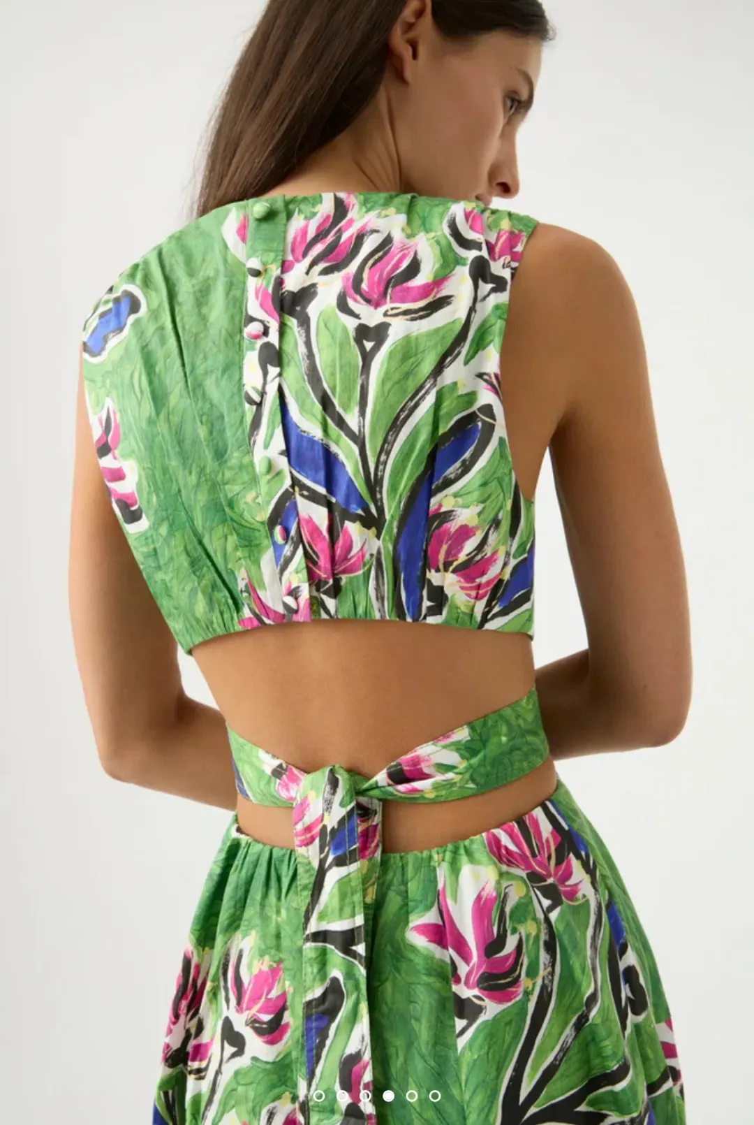 Aje Zorina Tie Midi Dress Floral Size 6 / XS for rent on The Volte - main image