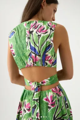 Aje Zorina Tie Midi Dress Floral Size 6 / XS for rent on The Volte - image 2