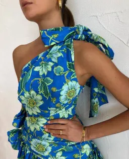 Alemais Winnie Mini Dress Blue Print Size 6 for rent on The Volte - image 5