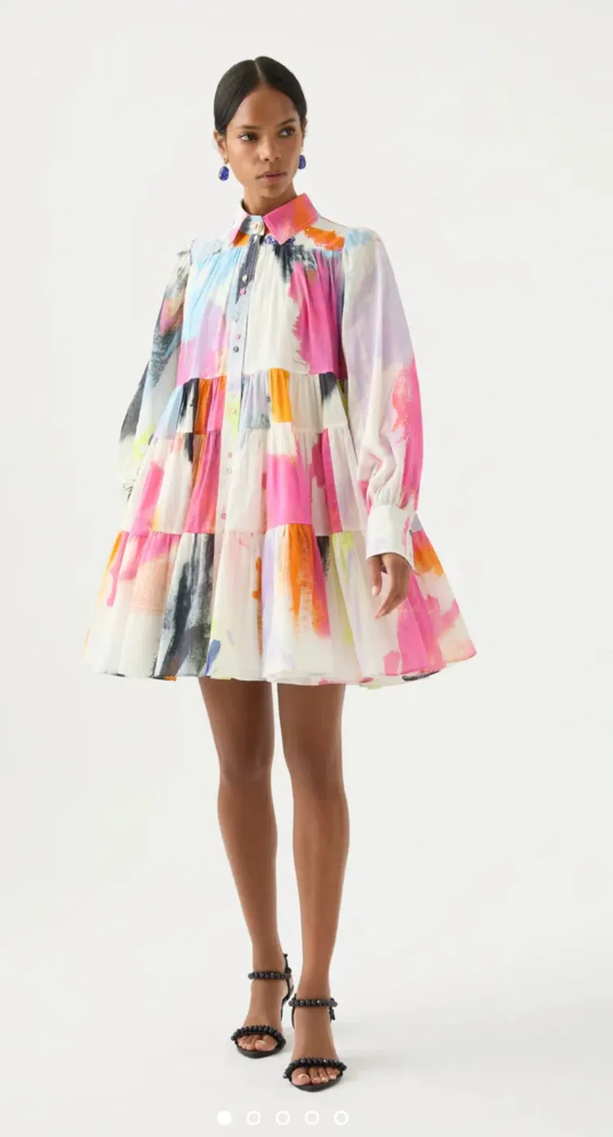 Aje Vie Multi Coloured Smock Mini Dress Multi Size 10 - Image 1