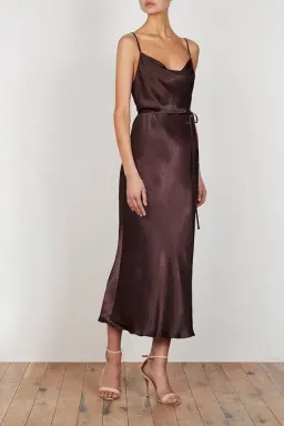 Shona Joy Bias Cowl Midi Dress Chocolate Size 10 for rent on The Volte - image 2