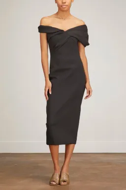Rachel Gilbert Matteo Midi Dress Black Size 10 for rent on The Volte - image 2