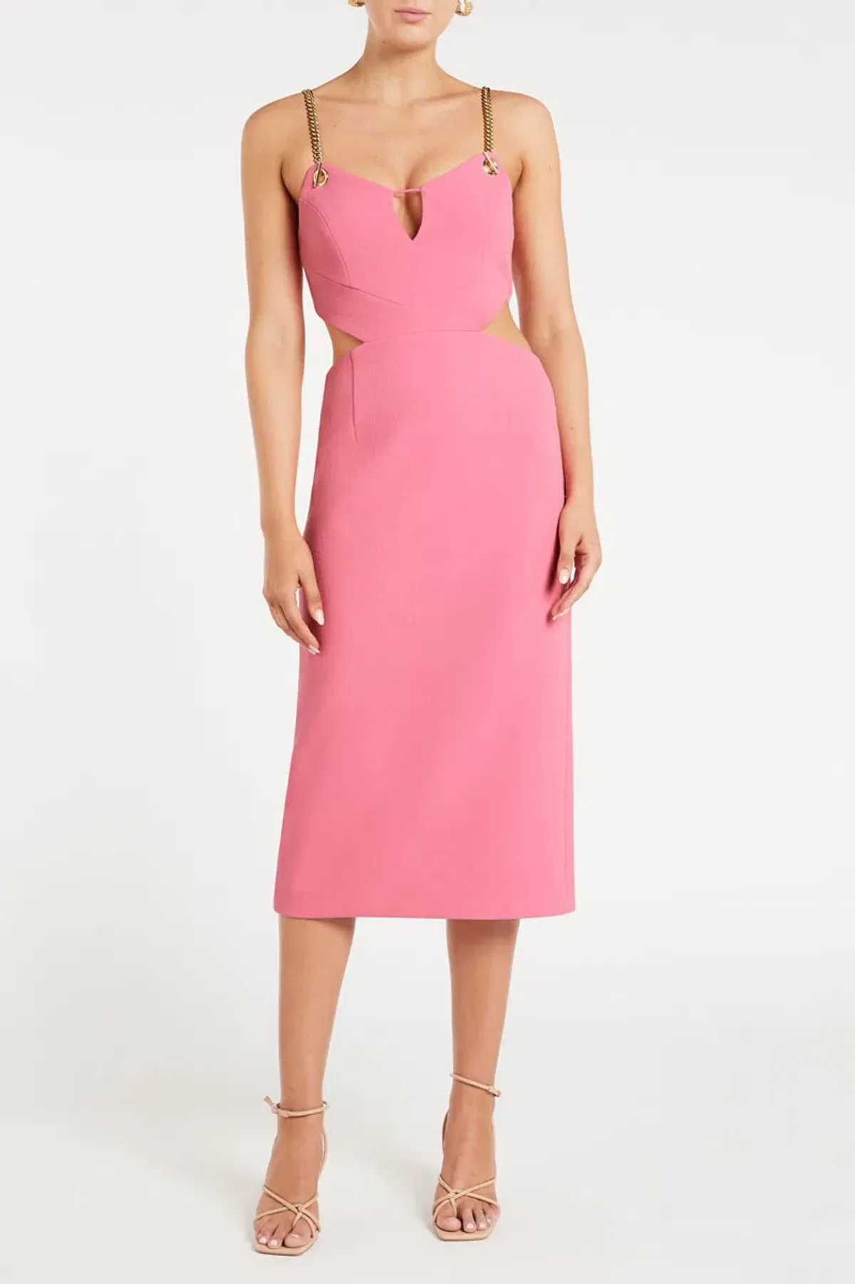 Rebecca Vallance Dulce Amore Midi Dress Pink Size 6 - Image 1