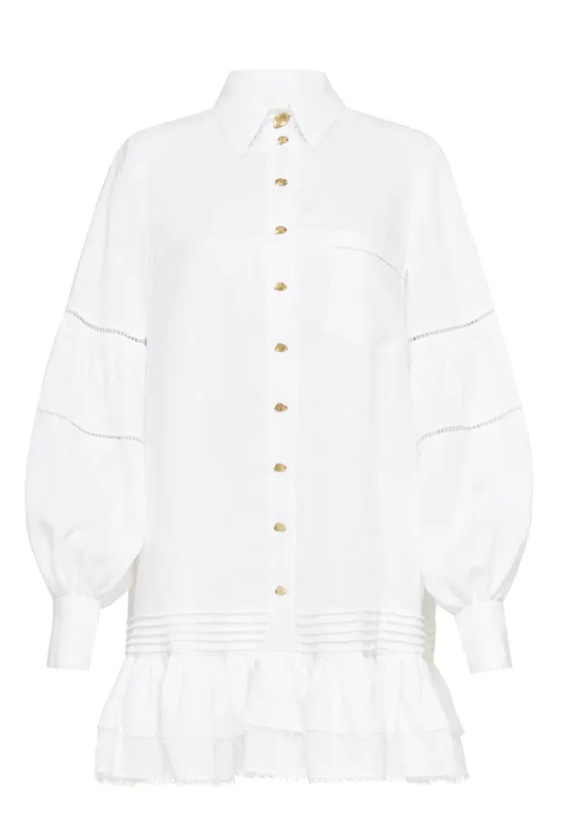 Aje Lotus Shirt Dress White Size 16 - Image 4