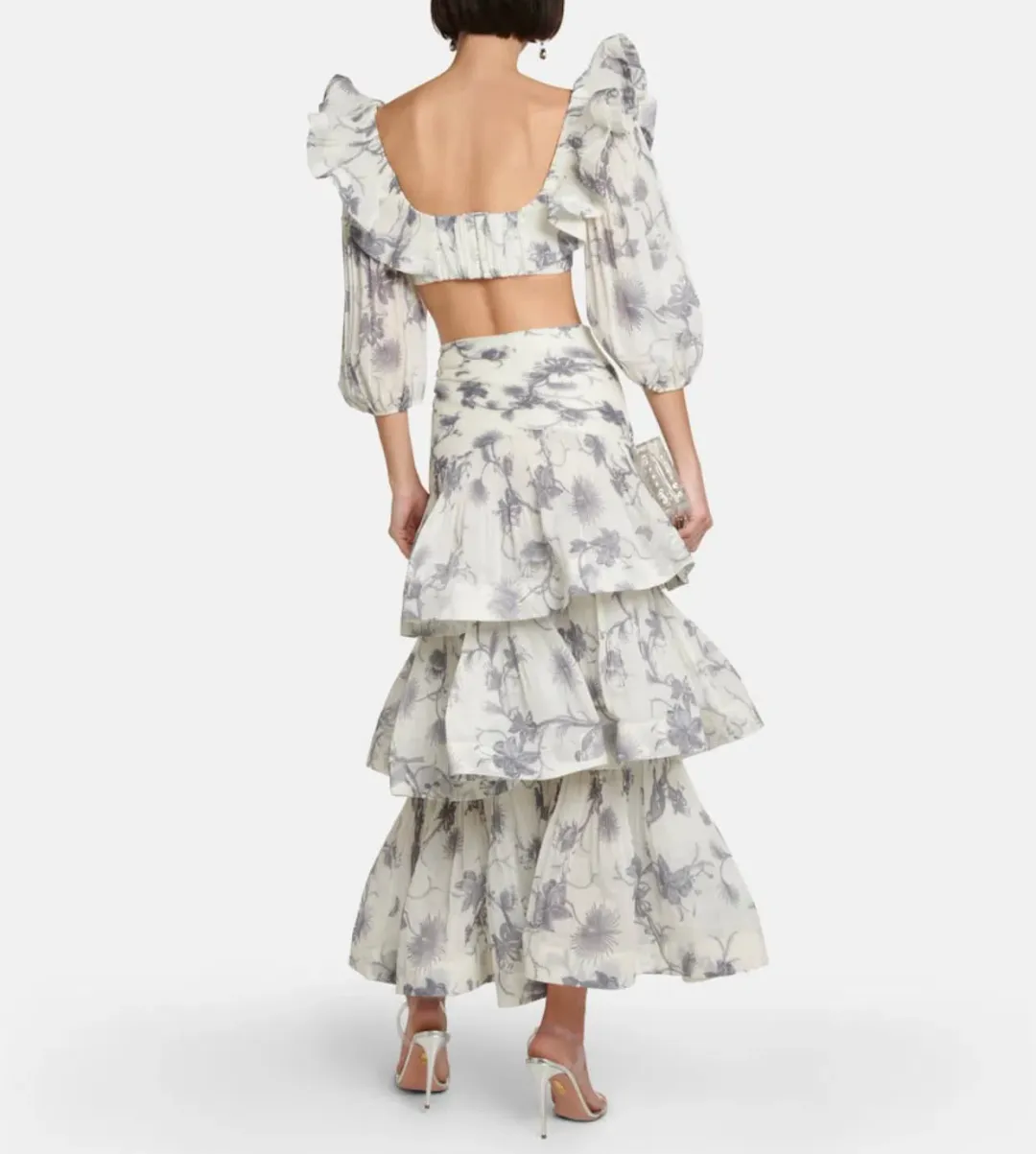 Zimmermann Kiera Set Top & Skirt White Size 4 for rent on The Volte - main image