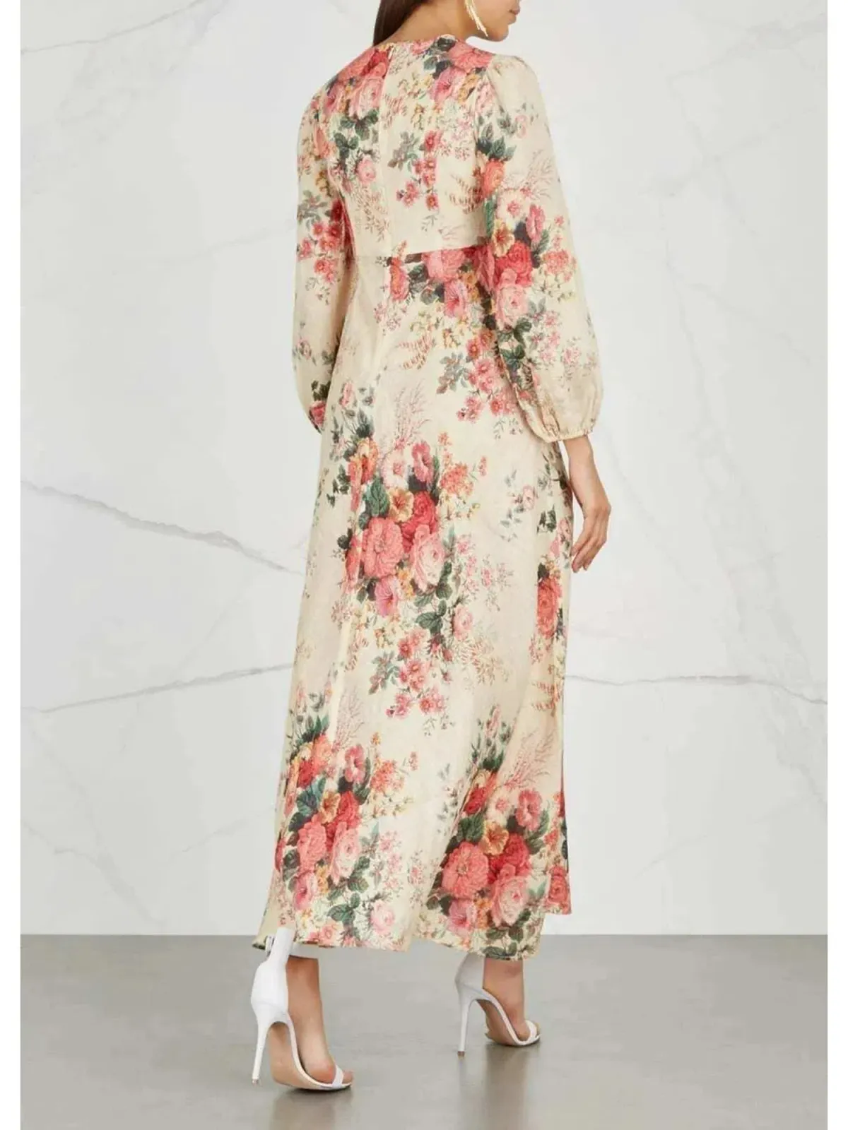 Zimmermann Laelia Linen Maxi Dress Floral Size 6 - Image 2